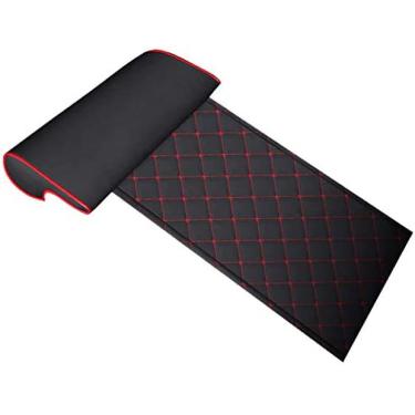 Imagem de KRASS Almofada de assento de carro com travesseiro de apoio de perna confortável, descanso de pernas almofada de couro estendido para condução de longa distância para carros ônibus trens escritório casa, preto2, colecionador88