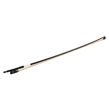 Imagem de DOYING Arco de violino 4/4 fibra de carbono bastão redondo rã de ébano crina de cavalo branco bem equilibrado arco de violino