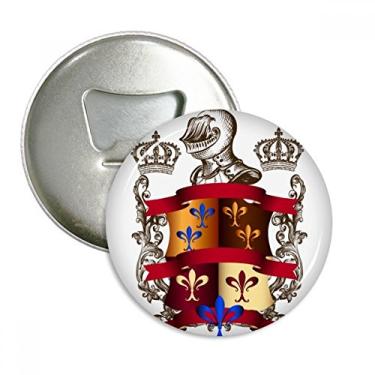 Imagem de Emblema de Armadura Cavaleiros Medievais da Europa Abridor de Garrafas Imã de Geladeira Emblema Multifuncional