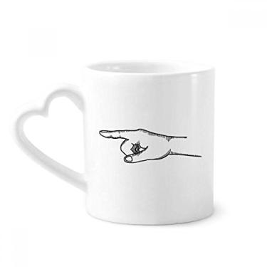 Imagem de Caneca com desenho de linha com estampa de gestos à esquerda café cerâmica copo de coração de vidro