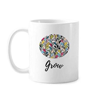 Imagem de Caneca de cerâmica cerâmica para café e porcelana com desenho de folhas de coração