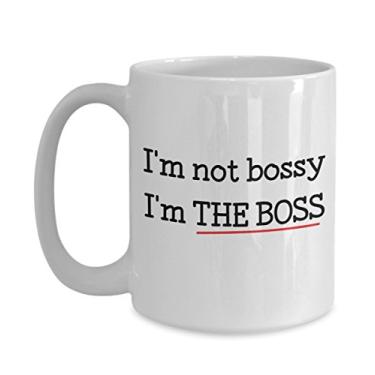 Imagem de Caneca I'm Not Bossy I'm The Boss – Presente para a mulher chefe – Chá divertido com xícara de café de cacau quente – Ideia de e Natal