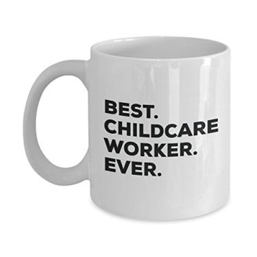 Imagem de Caneca Best Childcare Worker Ever – Caneca de café divertida – Thank You Appreciation For Christmas Birthday Holiday Ideias exclusivas de presente