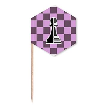 Imagem de Tabuleiro de xadrez, palitos de palito, palitos de cupcake, festa comemoração