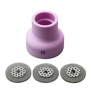 Imagem de RIVERWELD Bocal de cerâmica 53NACN -16# Pyrex Copos TIG 53NAbSP3-16# Tela para SR WP 9 20 17 18 26 Tochas de soldagem TIG 4 peças