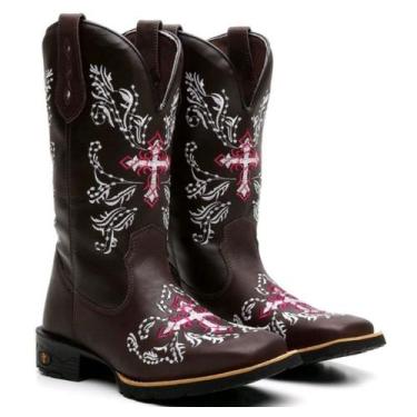 Imagem de Bota Texana Country Cruzeta Rosa - Texass Boots