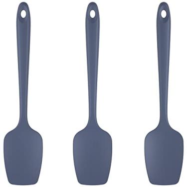 Imagem de Conjunto de espátula com colher de silicone U-Taste, raspador de borracha sem BPA-alto resistente ao calor 315°C, conjunto de utensílios de cozinha de cozinha de 3 (azul meia-noite)