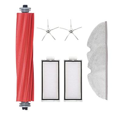 Imagem de Acessório para aspirador de pó Roborock Q7 Max/Q7 Max Plus/T8, kit de peças de reposição inclui 1 escova principal de borracha, 2 filtros HEPA, 2 panos de esfregão, 2 escovas laterais