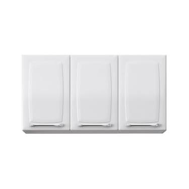 Imagem de Armário Aéreo Triplo Itatiaia Luce com 3 Portas e 2 Prateleiras - 105cm de largura