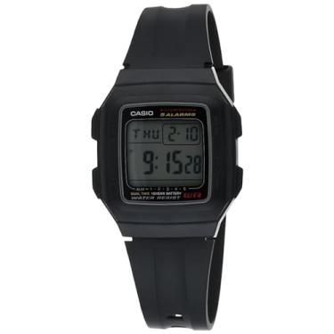 Imagem de Casio Relógio esportivo masculino F201WA-1A com alarme multifuncional de resina preta,...