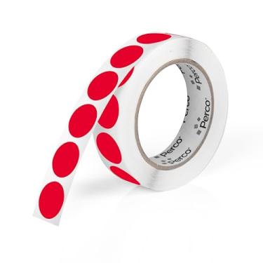 Imagem de Perco Etiquetas adesivas redondas vermelhas de 2,5 cm com adesivo permanente - 1.000 etiquetas por rolo - Cores vibrantes, forte adesão - Feito nos EUA