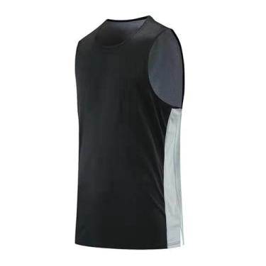 Imagem de Camiseta regata masculina Active Vest Body Shaper Muscle Fitness Slimming Workout Loose Fit Compressão, Preto, XXG