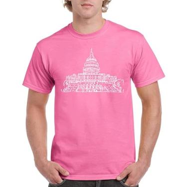 Imagem de Camiseta com estampa gráfica dos EUA Camiseta American Elements, rosa, P