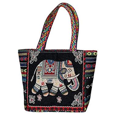 Imagem de Harilla Bolsa de, Bolsa de Grande Capacidade, Bolsa Moda de Diária, elefante branco preto