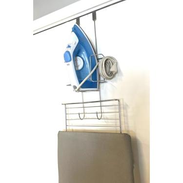 Imagem de Passerini, Suporte Ferro de Passar Porta Tabua de Passar Cromado Organizador sem Furo