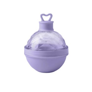 Imagem de Moldes de bola de gelo de cristal de bola 3D, moldes de silicone para alimentos para freezer, moldes grandes de bola de gelo para uísque, silicone de qualidade alimentar e sem BPA, para coquetéis, bou