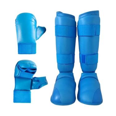 Imagem de Tachiuwa Conjunto de equipamentos de sparring de taekwondo Luvas de karatê Luvas de saco de pancadas Equipamento para taekwondo, Azul, Xl