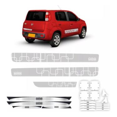 Imagem de Kit Lateral + Traseira + Soleira + Maçaneta Uno Vivace Cinza - Resitan