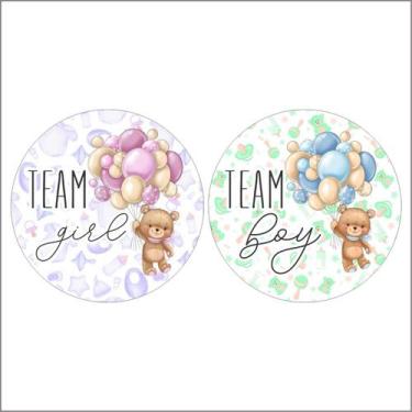 Imagem de 100 Adesivos Chá Revelação Menino Ou Menina Personalizado - Fixa Perso