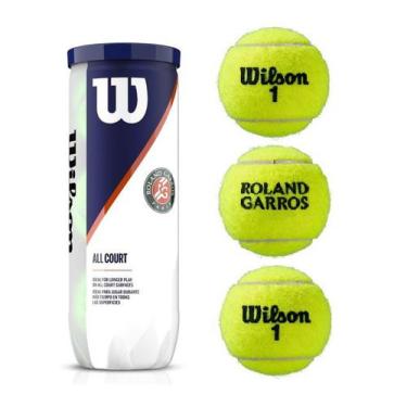 Imagem de 3 Bolas de Tênis Wilson Roland Garros All Court - 1 Tubo