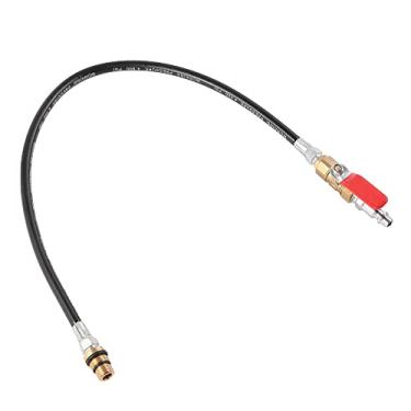 Imagem de X AUTOHAUX Tubo de pressão do suporte da válvula de ar do motor com válvula de esfera para compressor de mola de motor LS Suporte de ar para remoção de vedação de haste M14 M12 rosca para 1/4 NPT conjunto de assistente de teste de vazamento de cilindro