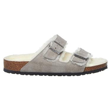 Imagem de Birkenstock Sandália feminina Arizona macia com palmilha, Moeda de pedra/natural, 6 Women/4 Men