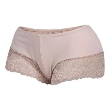 Imagem de Kit 5 Mini Short Segunda Pele Barra Rendada Feminino Atacado - Lú, Beg