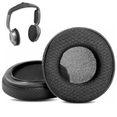 Imagem de ACCOUTA Almofadas auriculares compatíveis com Aiwa HP-CN5 HP-CN6 Almofadas de substituição para fones de ouvido com tecido durável/couro proteico respirável e espuma viscoelástica