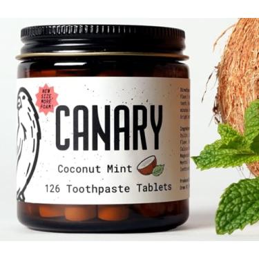 Imagem de Pastilhas de pasta de dente Canary Coconut Mint - Remineralizantes, sem flúor, todas as abas naturais com xilitol - Ótimo para viagens, sem plástico - 126 unidades