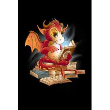 Imagem de El dragón lee un libro de fantasía - Cuaderno Para Bibliófilos: Cuaderno DIN A5 (6x9) para ratones de biblioteca y amantes de los libros con 120 ... días de la semana para la función de agenda.