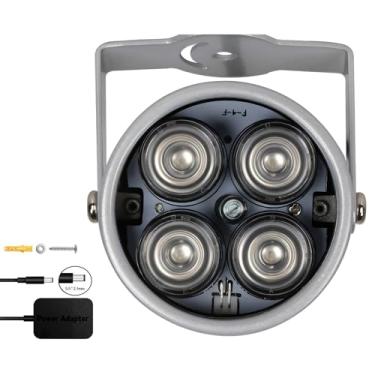 Imagem de JCHENG SECURITY 4 peças de iluminação LED IR Array de alta potência grande angular para visão noturna CCTV e câmera IP