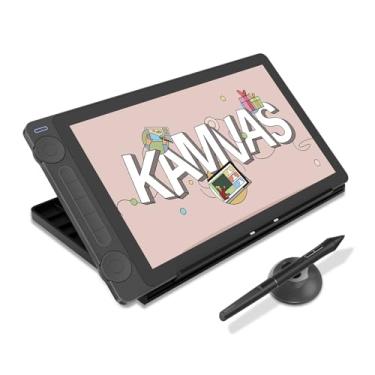 Imagem de HUION Kamvas 13 (Gen 3) Mesa digitalizadora, Tablet de Arte Totalmente Laminado com Vidro de Lona Anti-brilho, 99% sRGB, PenTech 4.0, 16384 Pressão da Caneta, Dial Duplo para PC, Mac, Android