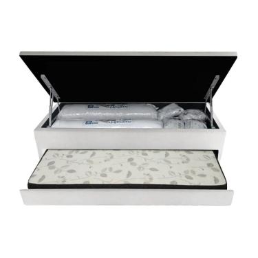 Imagem de Cama Box Baú Viúva com Auxiliar para Colchão 128x188x46cm