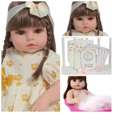 Imagem de Boneca Reborn Princesa Corpo 100% Vinil Com Acessórios - Cegonha Rebor