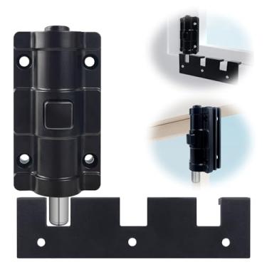 Imagem de Fechaduras de porta de vidro deslizante, trava de segurança infantil para ferragens de porta deslizante, fechaduras de porta de janela para segurança extra. (1, preto)