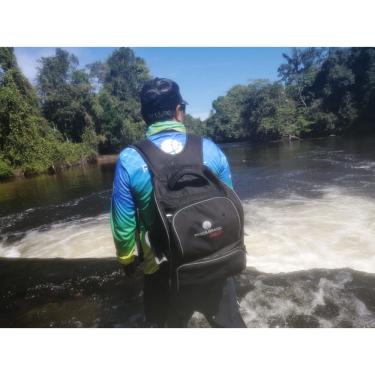 Imagem de Mochila de Pesca Fishing Bag Pesca Brasil c/ 3 Estojos Costuras Resistentes