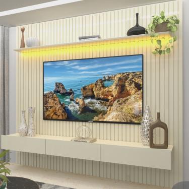 Imagem de Painel Ripado TV até 85 Polegadas com LED 230cm Nobre