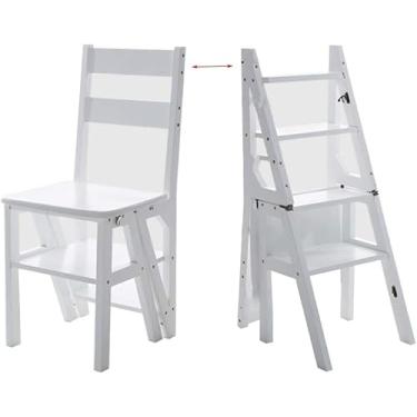 Imagem de Escada dobrável portátil banco de escada cadeira de escada de uso duplo escada dobrável 4 degraus segurança portátil flor rack banco de sapatos interior casa, A (C) (