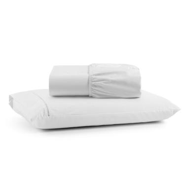 Imagem de Jogo De Lençol Solteiro Mirante 100% Algodão 2 Peças - Branco
