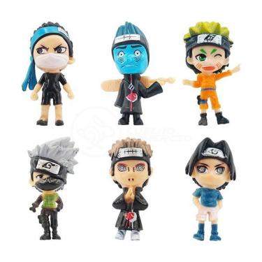 Imagem de Kit 6 Boneco Figure Conjunto Miniatura Naruto Akatsuki 6cm 7