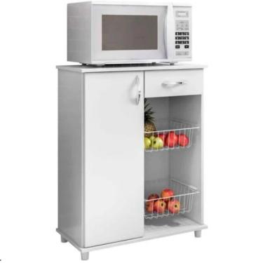 Imagem de Fruteira Belize New 1 Porta E 1 Gaveta Notável Freijó Trend- Branco New