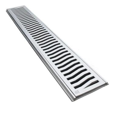 Imagem de Gelha Com Porta Grelha Em Alumínio Para Veículos Leves - 20x100xcm - Escovado
