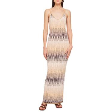 Imagem de Ronny Kobo Vestido maxi de malha Vuolo feminino, Neutro multi, PP