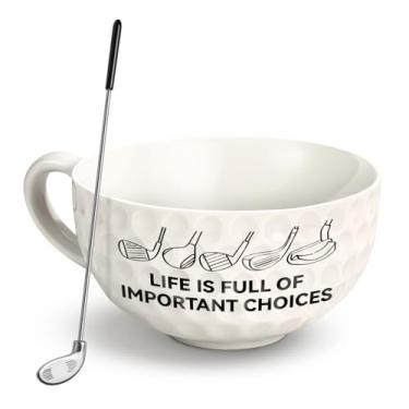 Imagem de Presentes de golfe engraçados exclusivos para homens, presentes de aniversário do dia dos pais para golfistas, pai, avô, namorados, tio, filho, acessórios masculinos, caneca de café divertida de