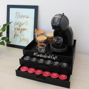 Imagem de Bandeja com 2 Gavetas Porta Cápsulas Café Dolce Gusto Preta 48 Cápsula