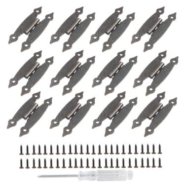 Imagem de Kyuionty Pacote com 12 dobradiças de armário em forma de H, dobradiça de porta embutida Hammercraft para armário de cozinha (cobre antigo)