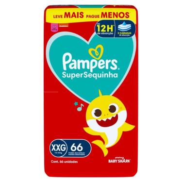 Imagem de Fralda Pampers Super Sequinha XXG 66 Unidades