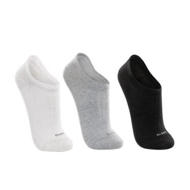 Imagem de Kit 3 Pares de Meia Sapatilha Lupo 3270-089 Preta/Cinza/Branca, Preto,