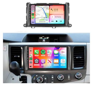 Imagem de 【Hi-Fi 16EQ】 Rádio 2G + 64G para Toyota Sienna 2011-2014 estéreo automotivo com carro sem fio, Android Auto, 22.9 cm 1080P 2.5D Vidro IPS Touch Screen 5.0 Bluetooth GPS WiFi FM/RDS 28UIs AHD IP69K