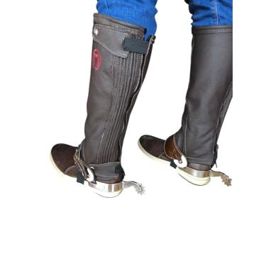 Imagem de kit Perneira Vaqueta Mangalarga Com Espora QM e Correias Luxo (marrom, GG)